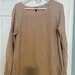 Women's Tan Sweater - like new.  Comfy sweater with patch design on elbow.